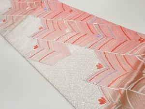 佐賀錦斜め縞に若松模様織出し袋帯